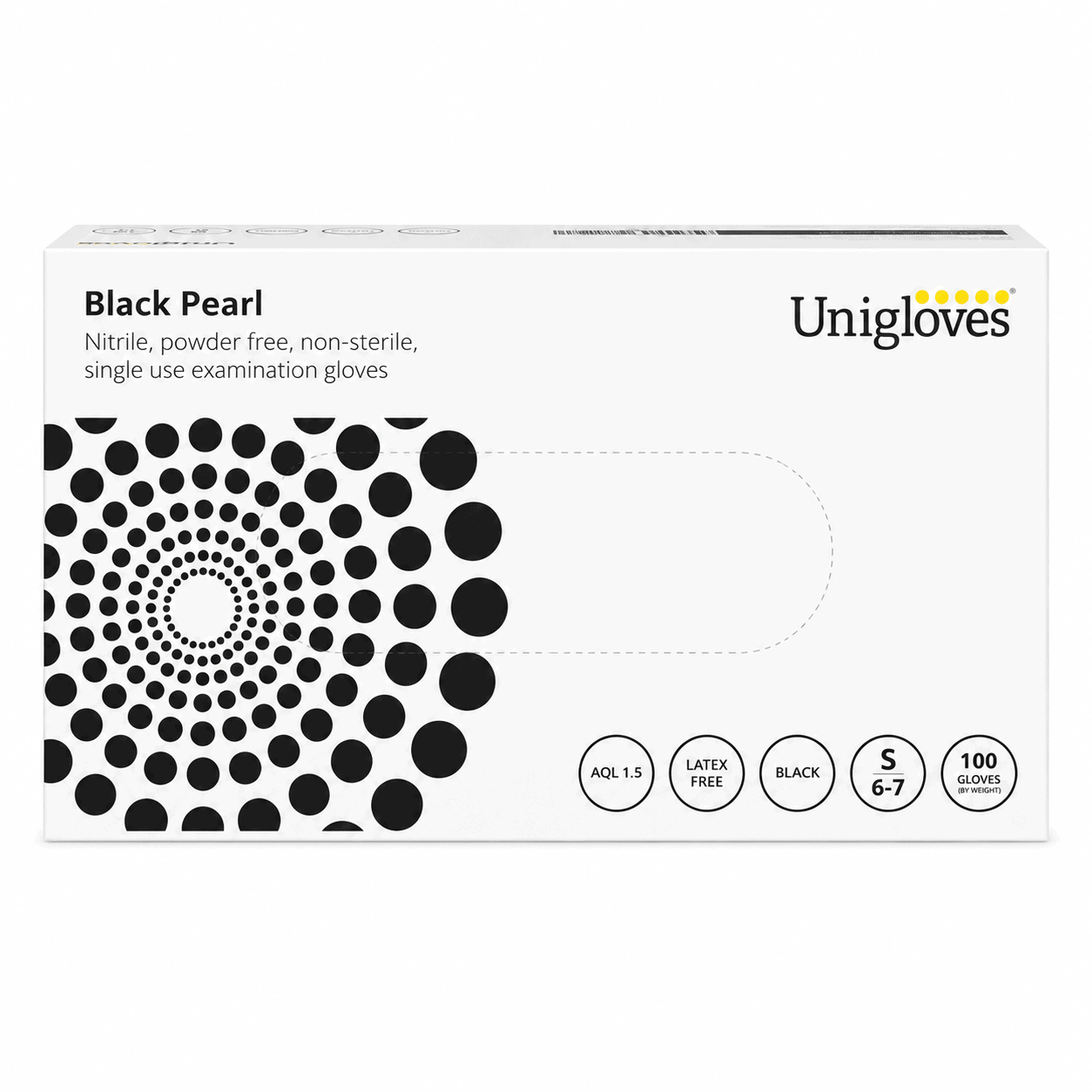 Unigloves Pearl Nitrile Gloves (Black Small)