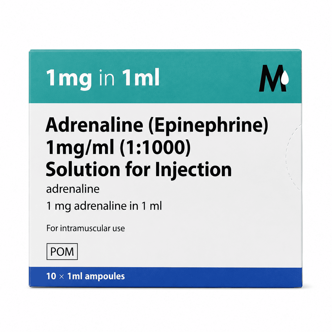 Adrenaline Amps 1mg/1ml (10 Pack)