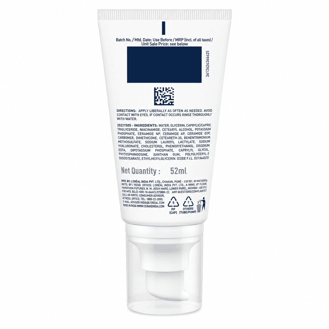 CeraVe PM Facial Moisturising Lotion No SPF (52ml) - Image 2